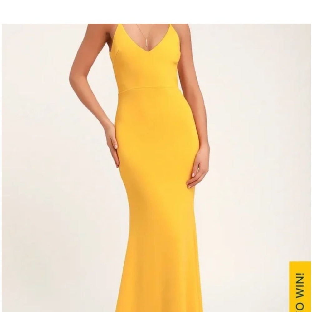 Lulu’s infinite glory golden yellow maxi dress